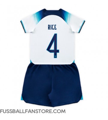 England Declan Rice #4 Replik Heimtrikot Kinder WM 2022 Kurzarm (+ Kurze Hosen)